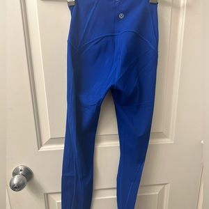 Cobalt blue lululemon leggings with mesh